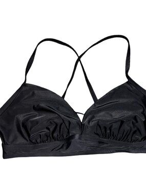 Sz.1X (16W-18W)*Time And Tru*Black Strappy Bikini Top Only